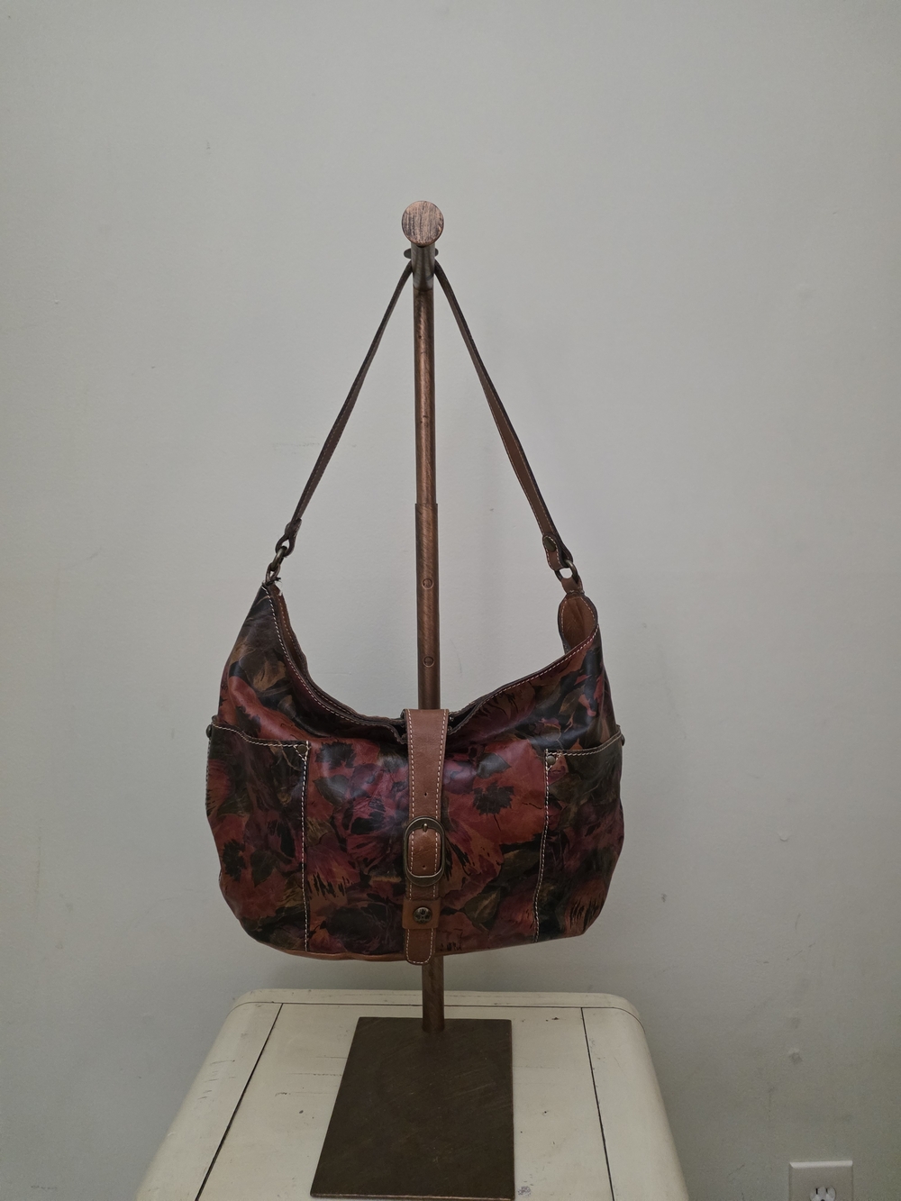 Patricia Nash Floral Leather Hobo Bag